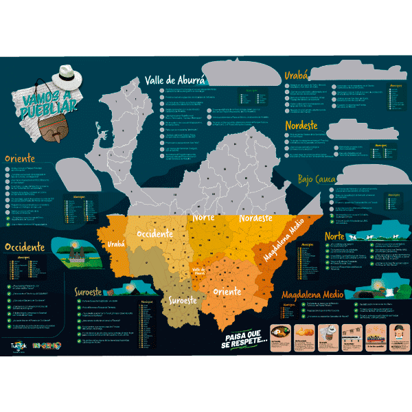 Mapa turístico de Antioquia para Raspar - Ingenio Destreza Mental