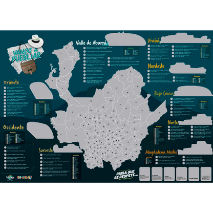 Mapa turístico de Antioquia para Raspar - Ingenio Destreza Mental