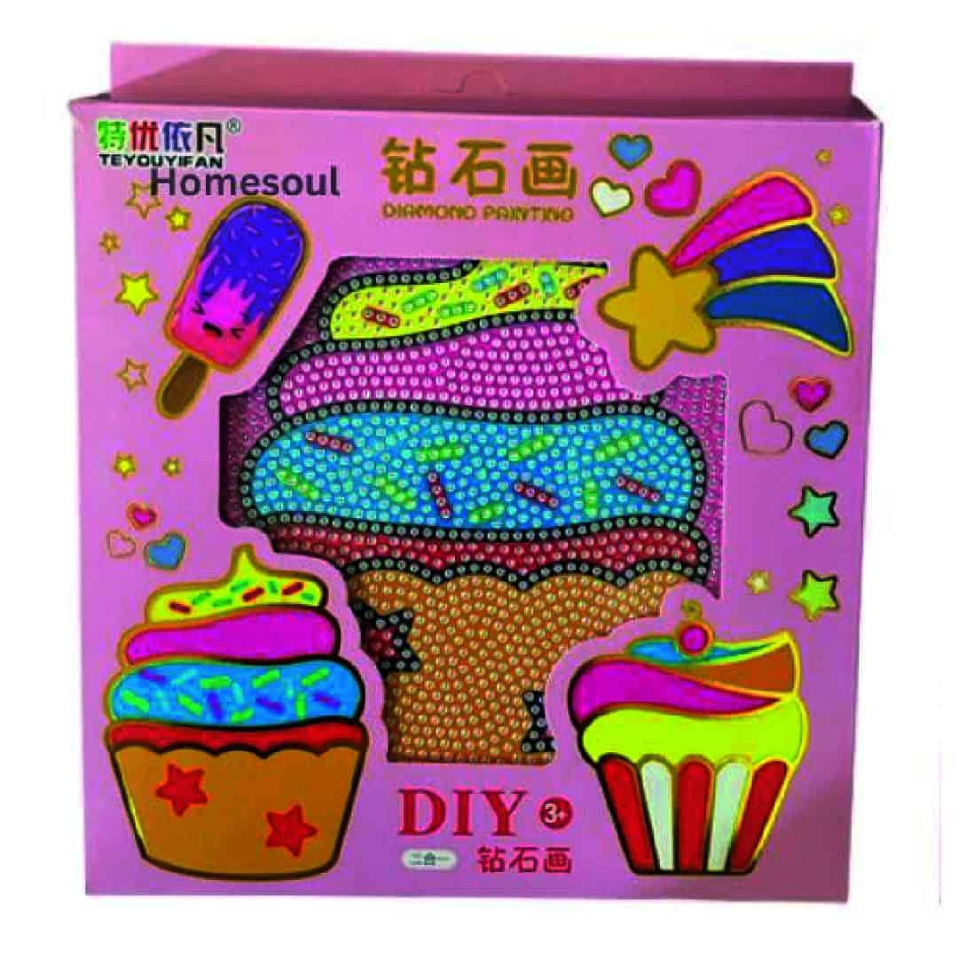 Arte 5D Diamante Kids CupCake + Marco - Ingenio Destreza Mental