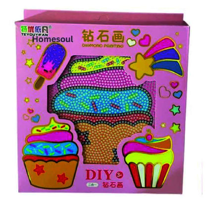 Arte 5D Diamante Kids CupCake + Marco - Ingenio Destreza Mental