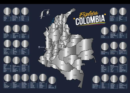 Mapa Explora Colombia para Raspar - Ingenio Destreza Mental