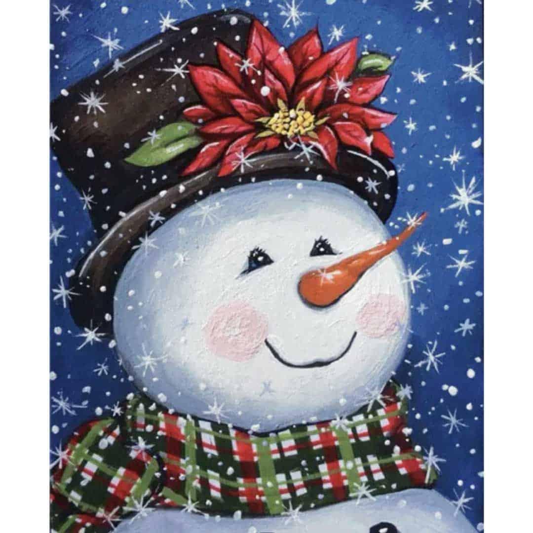 Arte 5D Diamante 50x40cm - Snowman (Muñeco de nieve) - Ingenio Destreza Mental