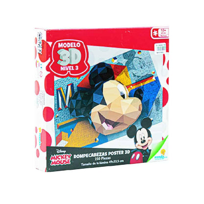 Rompecabezas 250 piezas + 3D Mickey Mouse - Ingenio Destreza Mental