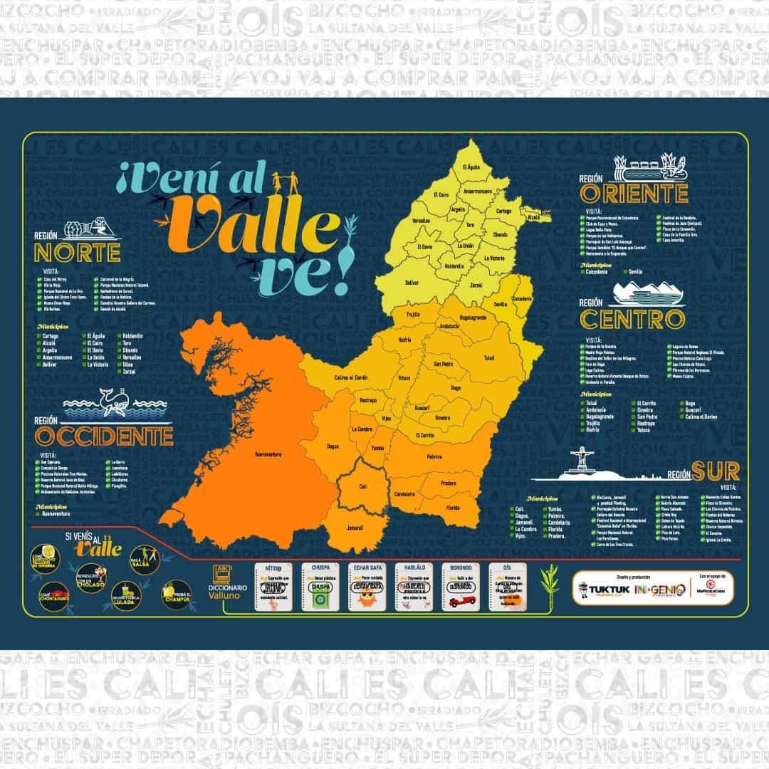 Mapa del Valle del Cauca para Raspar - Ingenio Destreza Mental