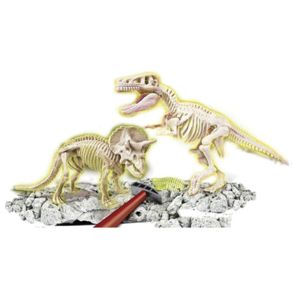 Kit de Paleontología T Rex + Triceratops Fluorescente (Incluye 2 Fósiles) - SmartGame 55054 - Ingenio Destreza Mental