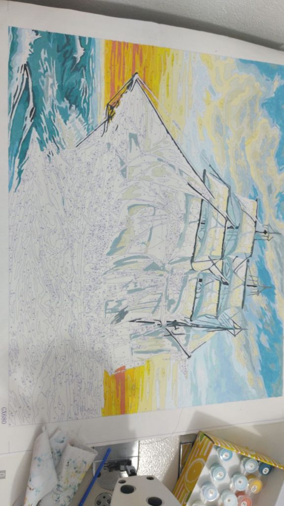 Pintura por números 50x40cm - Santorini - Ingenio Destreza Mental